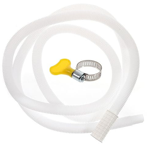 Kichvoe Air Conditioner Drain Hose Extension Flexible Pipe for Portable Ac Washing Machine Inlet Use Stainless Steel Clamp Outdoor Random Color