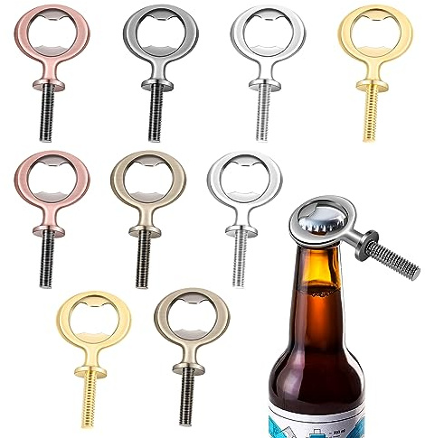 caapmony 10 StüCke Metall FlaschenöFfner Rohlinge Edelstahl FlaschenöFfner EinsäTze Satz Gewinde BieröFfner Hardware