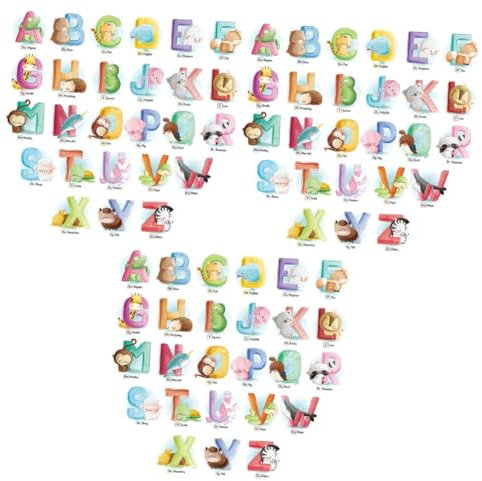 ibasenice 3stücke Cartoon Tier Und Buchstaben Wandtattoo Für Kinderzimmer Einfache Anwendung Sicherer Papiermaterial Für Glatte Wände Fenster Möbel Kreative Dekoration Für Mädchen Und
