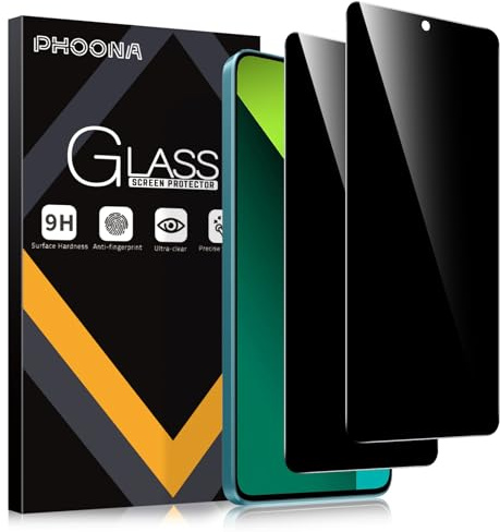 Phoona Privacy Pellicola Protettiva per Xiaomi Redmi Note 13 Pro 4G / 5G /Poco X6 5G,Copertura Totale Vetro Temperato,Film Anti-Spy,Anti Graffio,Compatibile con Cover,2 Pezzi