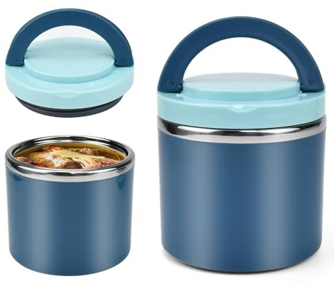 DKEROSS Termo para Comida 630ml Botella Aislada de Acero Inoxidable, Termo Para Alimentos Sólidos, Termo Papillero De Acero Inoxidable, Termo para Comida, portátil, Para Comidas SoupCup
