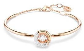Swarovski Brazalete Dextera, Talla redonda, Blanco, Baño tono oro rosa