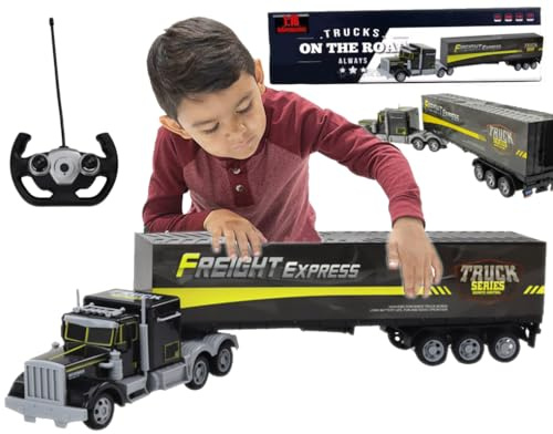 Lean Toys Tir Telecomandato Radiocomandato per bambini Camion Cisterna Grande 48 cm con rimorchio e Telecomando