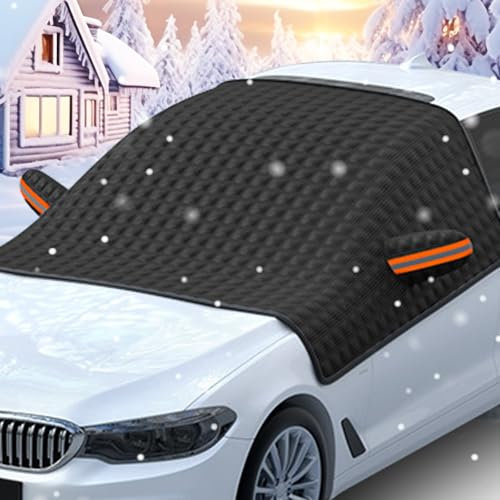Yuragim Frontscheibenabdeckung Winter, Scheibenabdeckung Auto Windschutzscheibenabdeckung, XXL Magnetische Windschutzscheibe Abdeckung für Gegen Schnee, EIS, Frost, Staub, UV-Schutz, 238cm X 140cm