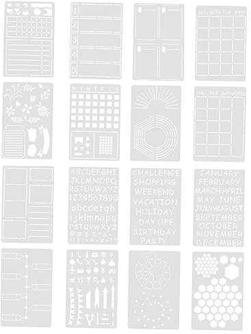 PHENOFICE 16St Wochenplaner-Vorlage scrapbook schablonen Notizbuch Schablonen Planer für Tagebuch Scrapbook-Mal für Scrapbooking Planer-Mal