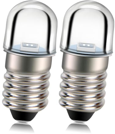 Ruiandsion 2PCS E10 LED Bulbs 6V Blue 100Lm E10 Miniature Screw LED Lamps Replacement Bulbs Upgrade for Flashlights Torch Light