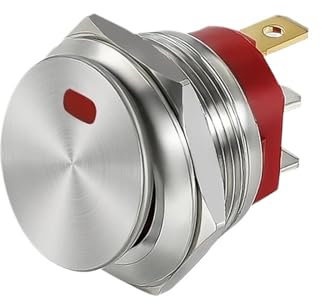 Interrupteur à bascule à bascule en métal de 22mm, 20A/12V 15A/220V, interrupteurs d'alimentation marche-arrêt à deux Positions, voiture autobloquante(Power White,22MM_220V(15A))