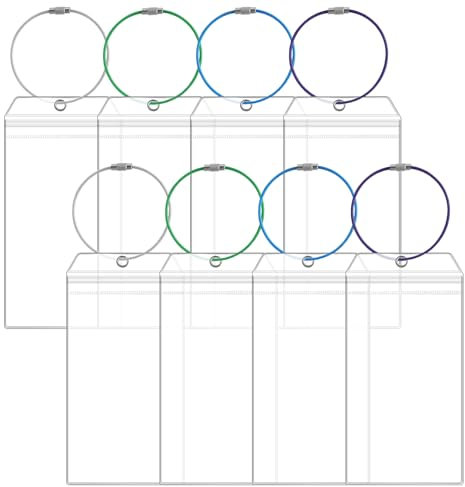 Giantree 8 Stück Gepäckanhänger Kofferanhänger, 18,5x8,5cm Transparente Kofferanhänger, Wasserdicht PVC Kreuzfahrt Gepäckanhänger mit 8 Verschraubbaren Edelstahl Schlaufe für Koffer Gepack Tasche