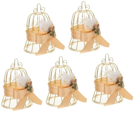 PACKOVE 5stücke Teiliges Eleganter Vogelkäfig-zuckerboxen Metall Für Hochzeiten Und Stilvolle Aufbewahrung Für Süßigkeiten Und Hochzeitsgeschenke Für Feiern Und Veranstaltungen
