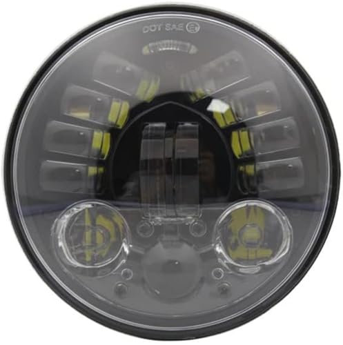 faro moto Faro anteriore a LED da 5,75 pollici per moto, con proiettore Full Halo per Dyna, Per Sportster e Softail, nero, da 5 3/4.
