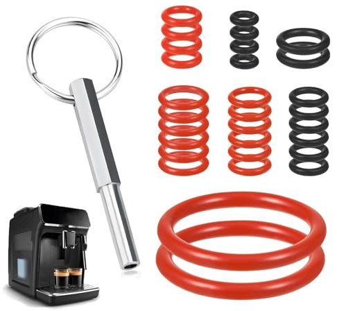 Juego de 31 anillos de sellado para cafeteras automáticas, llave de cabeza ovalada con llavero, compatible con Jura, Krups, AEG