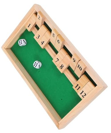 HANABASS Shut The Kasten 6 Spieler Holzbrettspiel mit Würfeln und Zahlen Lernspiel für Ganze Familie für Familienrunden
