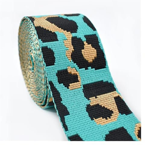 Ruban De Sangle En Nylon Sangle en nylon léopard de 2/5 mètres, ruban jacquard de 50 mm, sangle de sac, ceinture de sécurité, sac à dos, biais de 1,5 mm d'épaisseur, accessoires de couture DIY(RD915-A