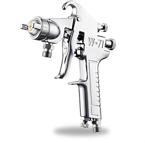 Pistolet À Peinture Professionnel, Pistolet À Peinture Sous Pression Avec Buse Réglable À 360°, Calibre 1.0/1.3/1.5/1.8mm En Option, Pour La Peinture De Clôtures, De Bois, De Toitures Et De Voitures.