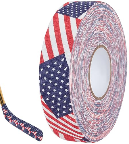 CABODYALS 25 m amerikansk flagga tejp 4:e juli självständighetsdagen stjärna Pattren träning skyddande klistermärke ishockey puckar pinne fladdermus racket grepp polybomull kanalband för gör-det-själv