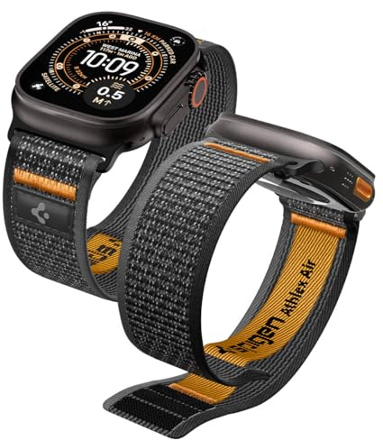 Spigen Athlex Air band för Apple Watch Ultra 4/3/2/1, Serie 12/11/10 | Nylonarmband med kardborreknäppning och färgade sömmar, för Apple Watch 49/46/45/44/42mm