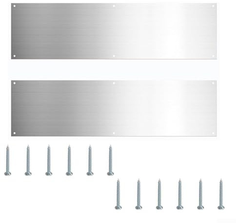 Yuanpgky Metall-Tür-Trittplatte, 40,6 cm, Edelstahl-Türschutz für Haus und Garten, dekorative Aluminium-Trittplatte für Innen- und Außenbereich, Schwingtüren, 10,2 x 40,6 cm