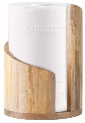 Portarotolo da cucina – portaasciugamani di carta 29x20 cm, dispenser per tovaglioli con base stabile, organizer per fazzoletti autoportante rustico in legno | Decorazione del controsoffitto della me