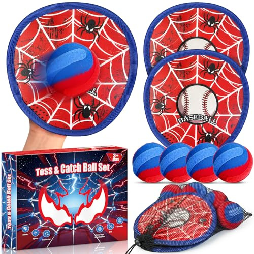 Joozmui Toss and Catch Ball Outdoor Toys for Kids, Sticky Baseball Garden Beach Toys for Family, Outdoor Garden Games for Kids, Birthday Easter Gifts for 3-12 Year Old Boys Girls