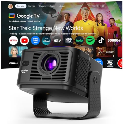 Beamer [Google TV ] KI-Sprachassistent,700 ANSI HDR10+ Tragbarer Projektor