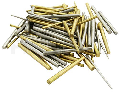 100 Mixed taper pins : Clock Steel Brass Assorted Mix Sizes Pin Tapered Repairs Parts (50)