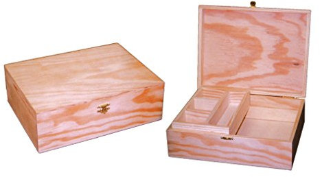 Schmuckkästchen, gerade, aus Holz, zum Bemalen, Basteln, Dekoration, Außenmaße: (B/T/H): 25 x 19 x 8 cm.