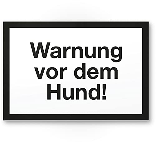 Komma Security Warnung vor dem Hund Schild - 30 x 20 cm Hinweisschild wetterfest Hundeschild Gartentor Einfahrtstor die Haustür Türschild Abschreckung Warnschild Einbruchschutz