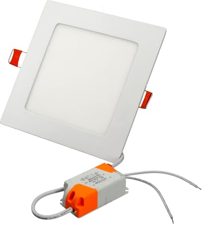 JANDEI Quadratische und einbaufertige Downlight LED. Weiß. (6000K, 9W). Deckenleuchte, Deckenbeleuchtung, Deckenleuchte Panel, Deckeneinbauleuchte