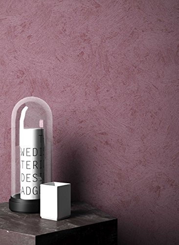NEWROOM Papel pintado barroco purpura vellóntapete Uni Struktur hermoso diseño moderno 3d mirada , incluyendo papel tapiz guía