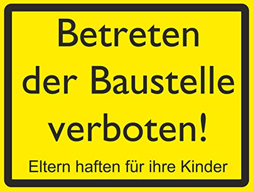 Hinweisschild/Aufkleber Betreten der Baustelle verboten 30 x 20 cm Aluschild (Aluverbund 3mm)