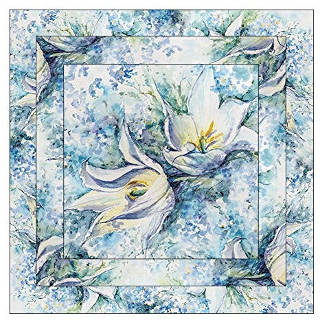 Ideen mit Herz Duo-Design Lot de 150 feuilles de papier pliable carré 3 tailles (10 cm, 7 cm, 5 cm) Impression recto-verso : motif/couleur unie | Papier de bricolage | Papier origami (fleurs | bleu)
