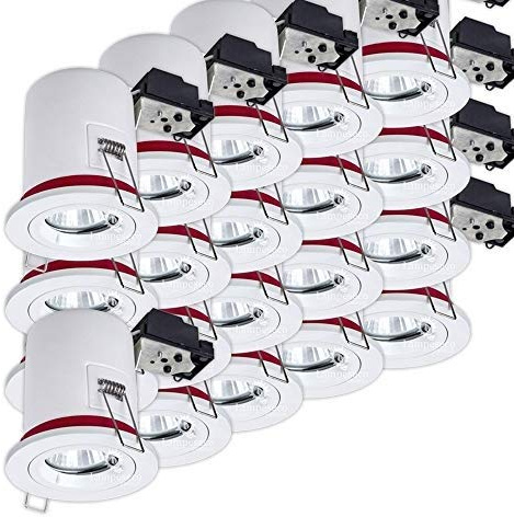 Lot de 20 Spot BBC Orientable diametre 100mm avec douille GU10 automatique ref. 8025
