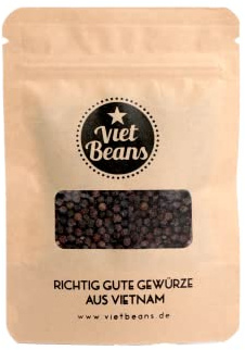 Phú Quốc Inselpfeffer Pfeffer schwarz ganz - Ganze Pfefferkörner schwarz für Pfeffermühle - Würzig und feurig – Handgepflückter schwarzer Pfeffer ganz – 50g