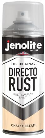 JENOLITE Directorust Sprühfarbe mit Kreide-Finish | CREME | 400ml | Sprühfarbe mit Kreideoptik für verschiedene Oberflächen | Für Innen- & Außenbereich | RAL 1015
