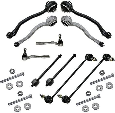 BESTPRICE 2x Querlenker Vorderachse unten, 2x Querlenker Vorderachse oben, 2x Spurstangenköpfe, 2x Axialgelenk Kompatibel mit MERCEDES C-Klasse (W203)(CL203)(S203), CLC (CL203), CLK (C209)(A209)