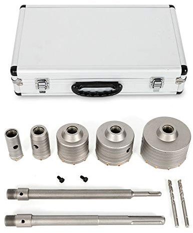 Acesunny 9 brocas para martillo perforador, 30/40/68/80/100 mm, SDS-Plus/Max para hormigón, cemento, coronas de perforación 30-100 mm