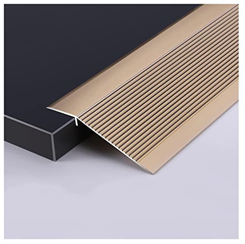 übergangsprofi 10 cm breiter Rutschfester Türschwellen-Übergangsstreifen aus Metall, Schwellenreduzierer für Teppiche/Fliesen für unebene Böden/Vinyldielen/Holz zu Fliesen (Color : Gold, Size :
