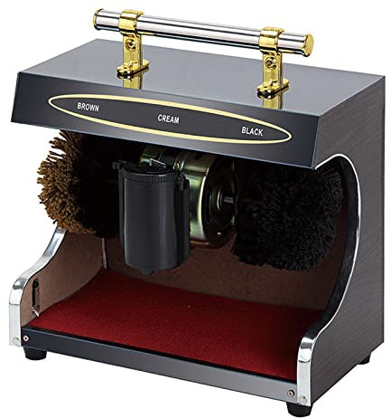 RISELY Macchina Lustrascarpe Automatica, Macchina Lustrascarpe Elettrica in Acciaio Inossidabile con Comando a Pedale, Lubrificazione Automatica, 1400 Giri/min, Bassa Rumorosità, per Hotel Domestico