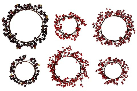 NETPROSHOP Türkranz mit roten Beeren Fensterkranz Durchmesser ca. 10-17 cm, Farbe:Rot, Auswahl:D 17 cm