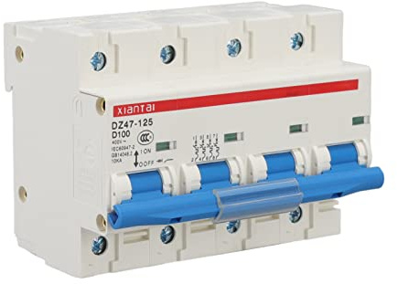 Tissting Interruttore in miniatura, 4P 100A 400V Interruttore Montaggio Su Guida DIN A bassa tensione Interruttore Magnetico Termico Interruttore Di Disconnessione DC Mini Interruttore Di Aria