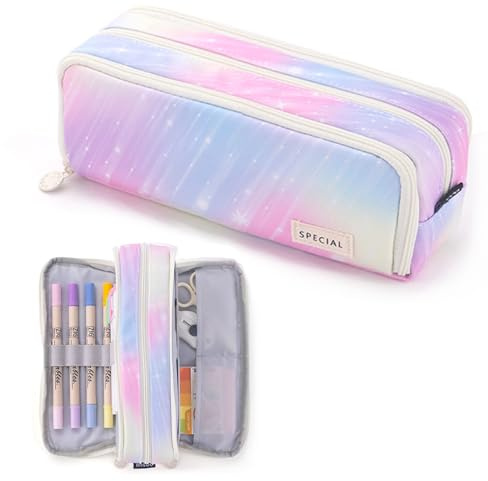 X SIM FITNESSX Federmäppchen Federtaschen Teenager Mädchen Mäppchen Etui Stifte 3 Fach, Große Kapazität Pencil Case für Schule & Büro