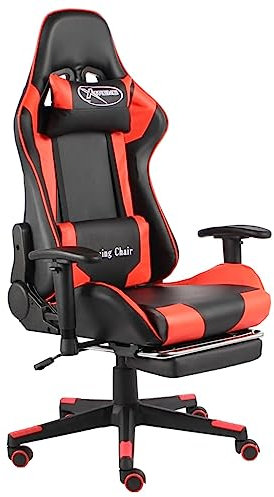 DYRJDJWIDHW Lounge Sessel,XXL sitzsack,schaukelstuhl,Gaming-Stuhl mit Fußstütze Drehbar Rot PVCrelaxsessel,lesesessel,Sessel,stillsessel,