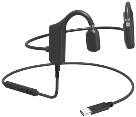 GZLMMY Cuffie a conduzione ossea TIPO C cuffie cablate con microfono adatte per telefoni cellulari, computer e tablet, X19C