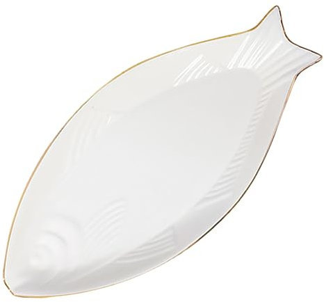 MAGICLULU Fischplatte Aus Keramik Servierplatte Für Fisch Tablett Mit Fischform Speiseteller Aus Keramik Geeignet Für Salat Dessert Steak Und Pasta Für Täglichen Gebrauch Und Restaurantgebra