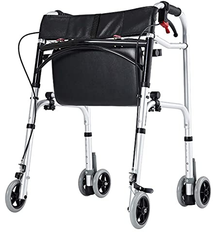 Klappbare Gehhilfe für Senioren mit Handbremse Erwachsene Lauflernhilfe mit Rädern Tragbarer Stand Up Walker Einstellbare Höhe Kompakt Leicht