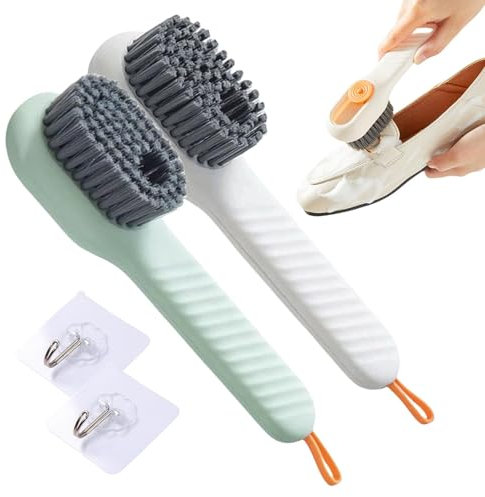 Schuhbürste zum Reinigen, Reinigungsbürste für Schuhe | Multifunktions-Seifenspender-Schuhbürste | Hängende Schuhbürste mit Haken, tragbare Scheuerbürste für Kleidung