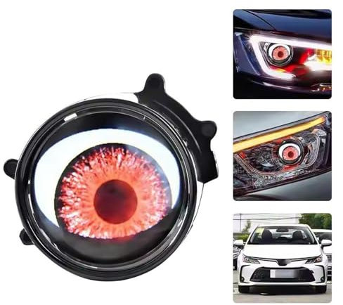 Luz de ojos de diablo, luces de ojos de demonio para coche - Faros delanteros LED dinámicos Devil Eye para coche de 12 V - Lámpara de lente de proyector con control WiFi para la mayoría de los automóv