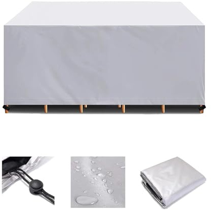 HNYDM Housse Salon de Jardin, 140x70x15cm/LxWxH Bache de Protection Exterieur Salon de Jardin, Housse Table de Jardin Exterieur Impermeable Housses pour Mobilier de Jardin Imperméable Anti-UV