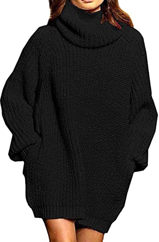 KBOPLEMQ Maglione da donna invernale in cotone, maglione oversize a maglia grossa, maglione da donna con scollo a V a righe, maglione vintage a maniche lunghe, maglione sexy, Nero , XL