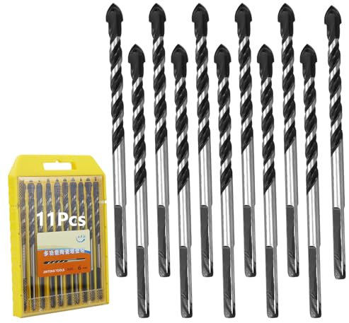Juego de 11 brocas profesionales de 6 mm para gres porcelánico de cerámica, hormigón, pared de ladrillo, vidrio, espejos, mampostería de plástico y madera